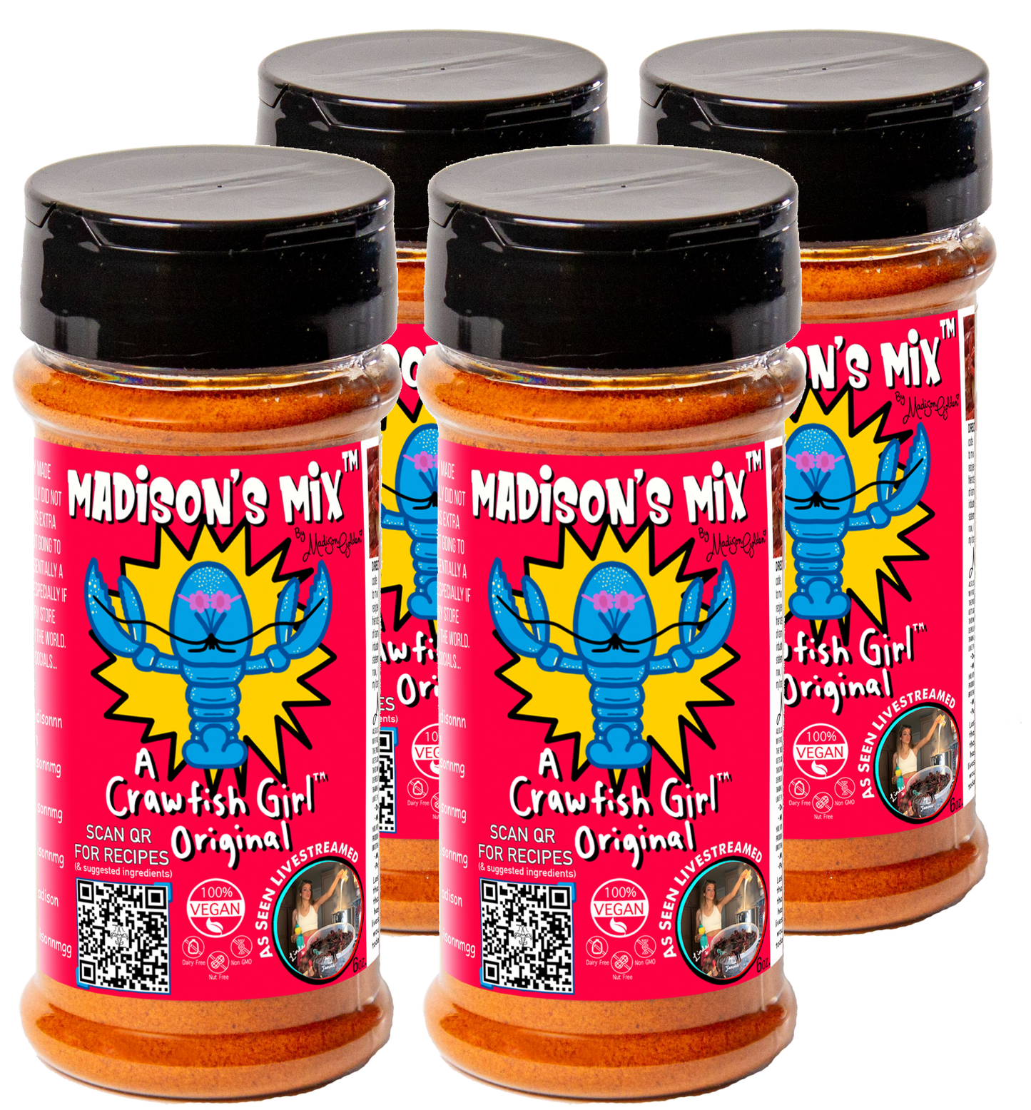4 Pack Madison's Mix (6 oz.) by CrawfishGirl™